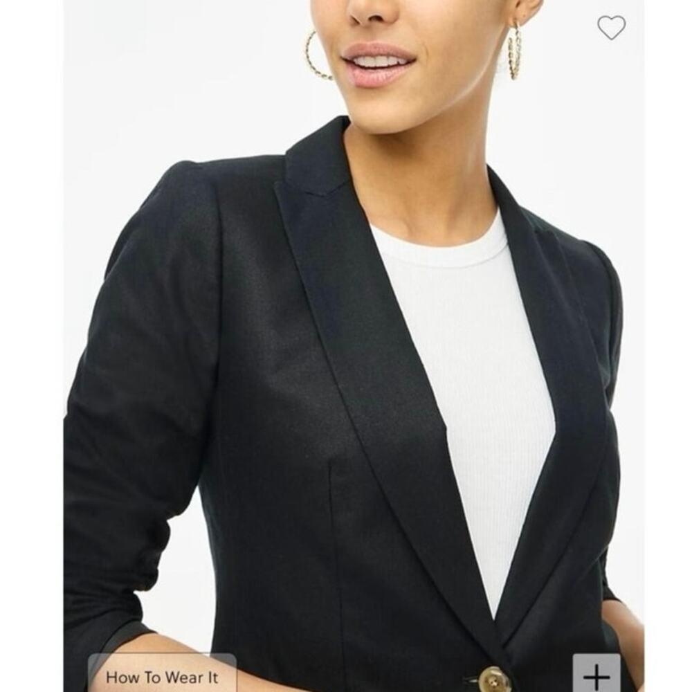 NWT J. Crew Factory‎ Linen-blend Holland Blazer Black Size 18 AL222 Career Work - Picture 11 of 12